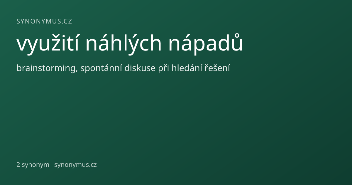Náhled odkazu: využití náhlých nápadů