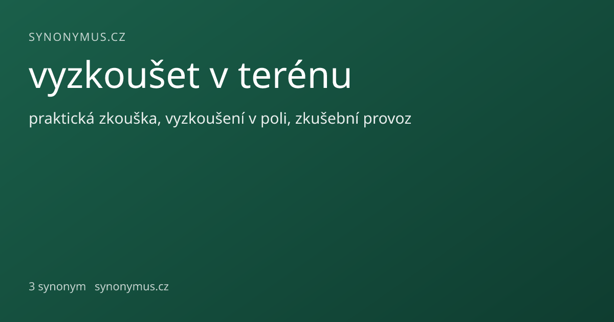 Náhled odkazu: vyzkoušet v terénu