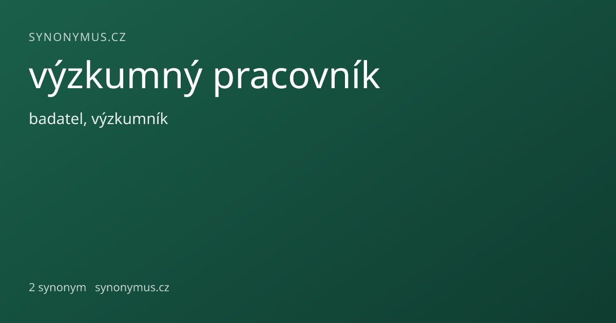 Náhled odkazu: výzkumný pracovník