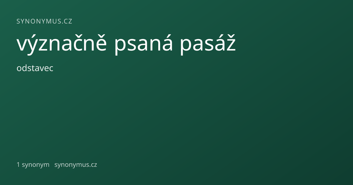 Náhled odkazu: význačně psaná pasáž