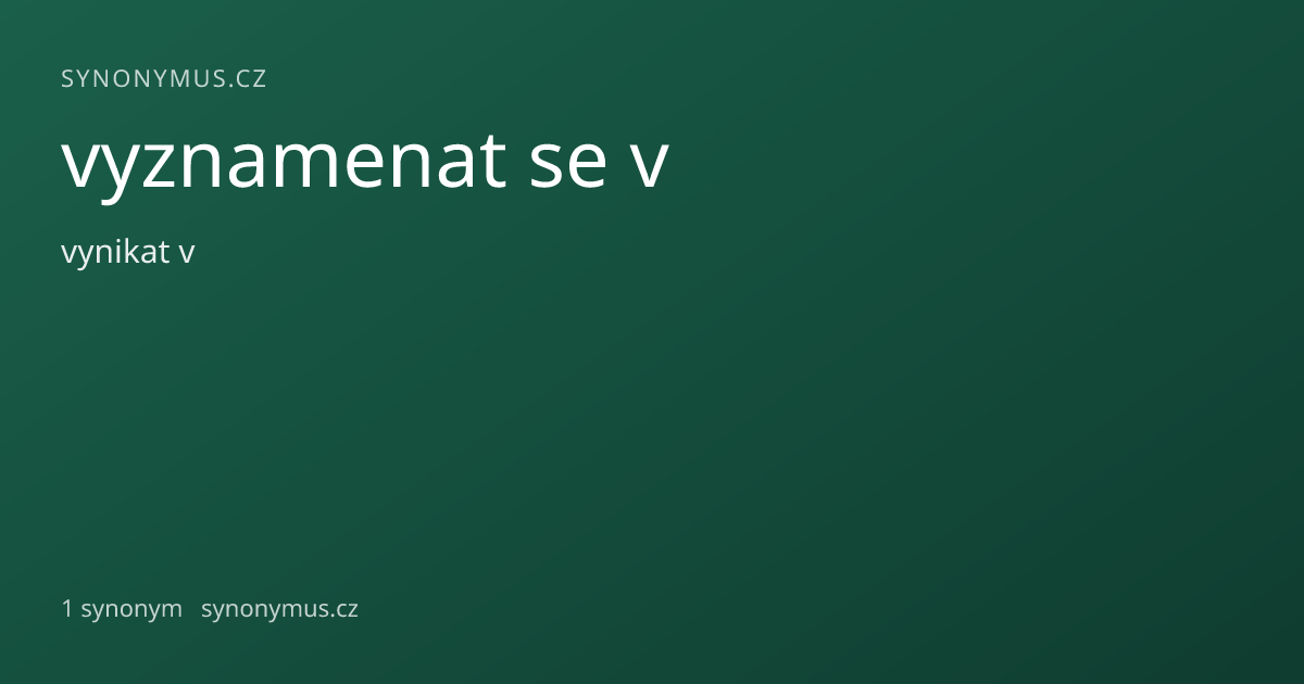 Náhled odkazu: vyznamenat se v