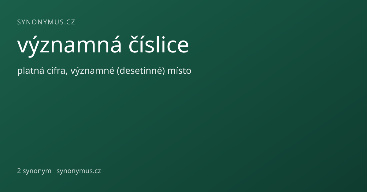 Náhled odkazu: významná číslice