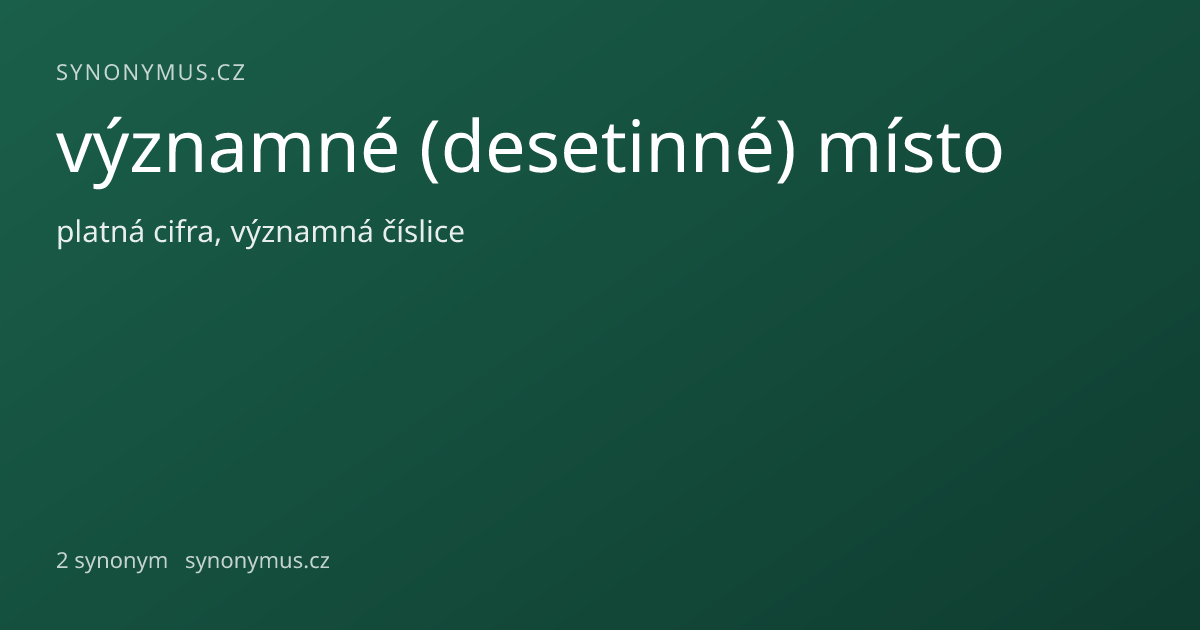 Náhled odkazu: významné (desetinné) místo