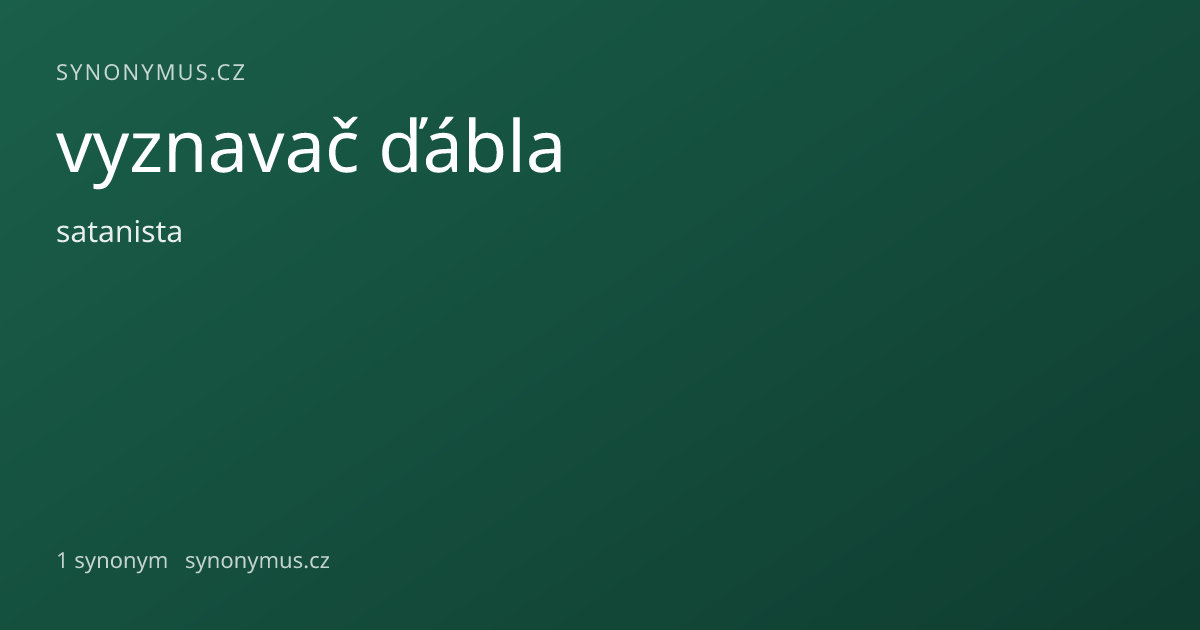 Náhled odkazu: vyznavač ďábla