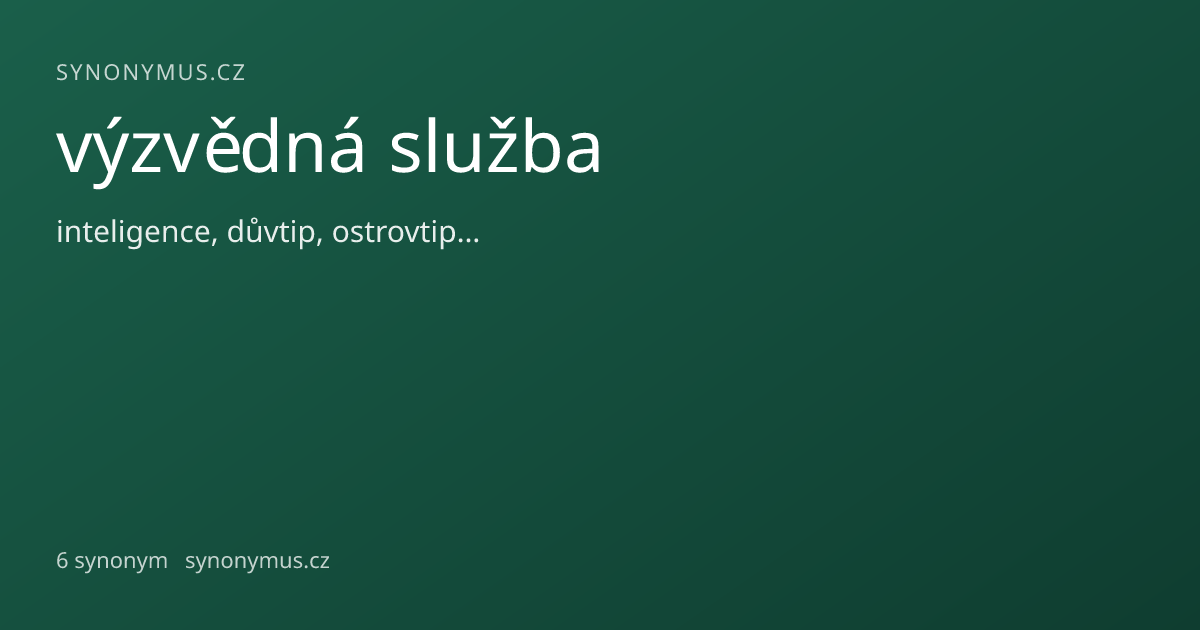 Náhled odkazu: výzvědná služba