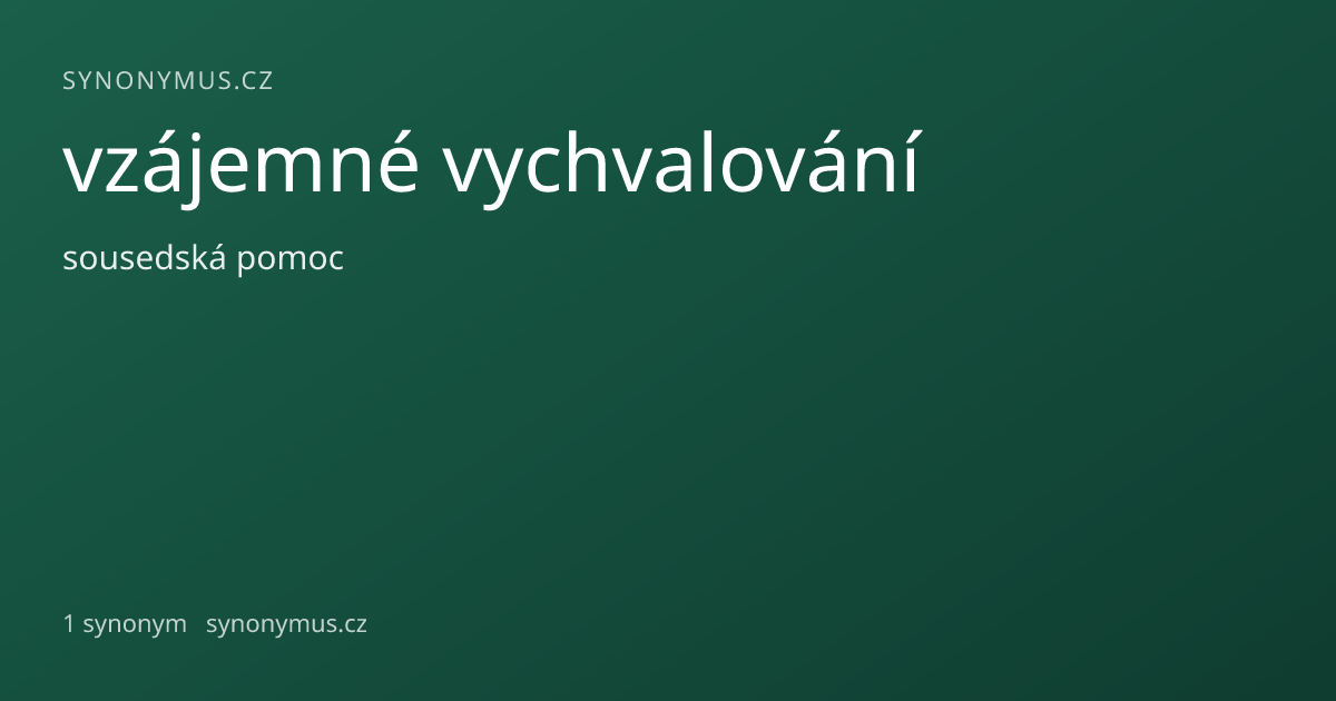 Náhled odkazu: vzájemné vychvalování