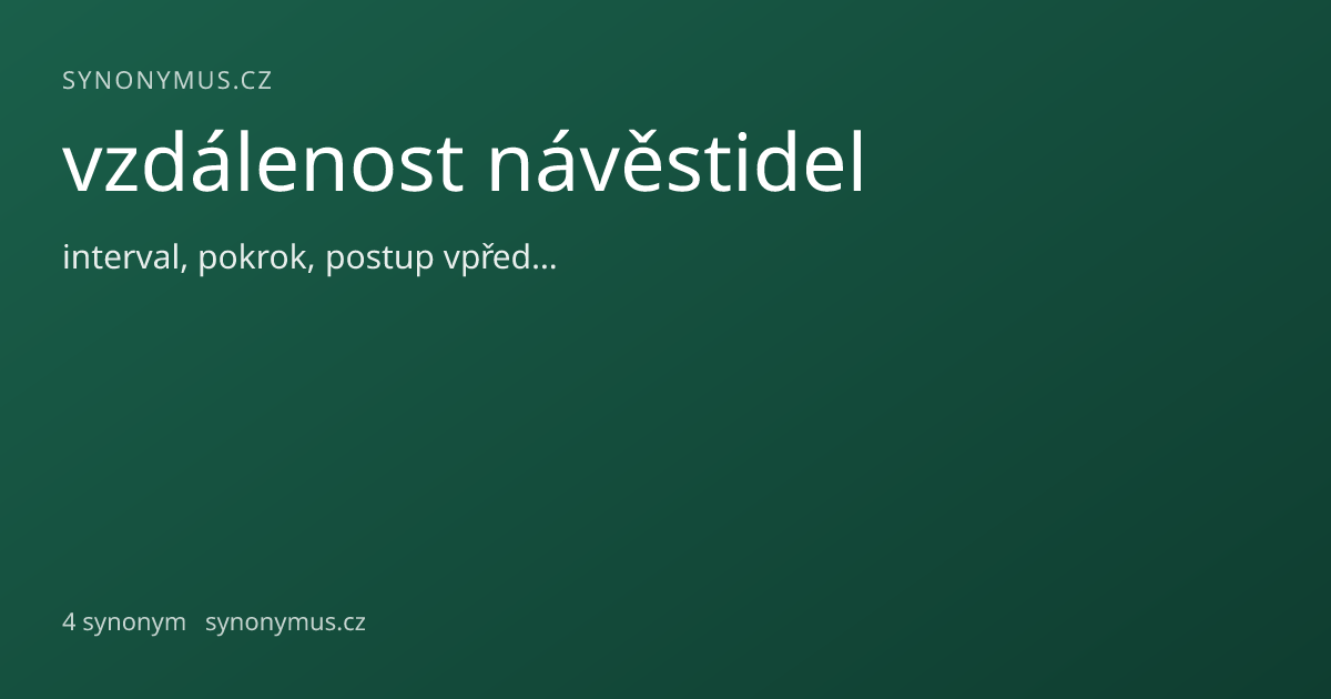 Náhled odkazu: vzdálenost návěstidel