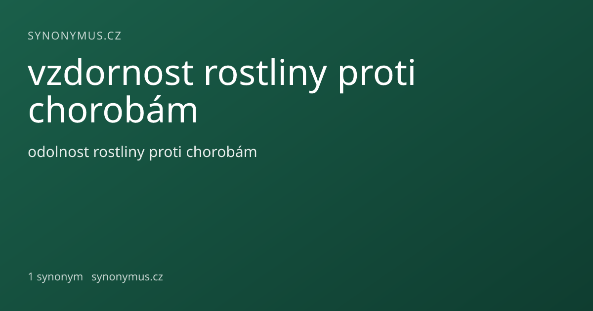 Náhled odkazu: vzdornost rostliny proti chorobám