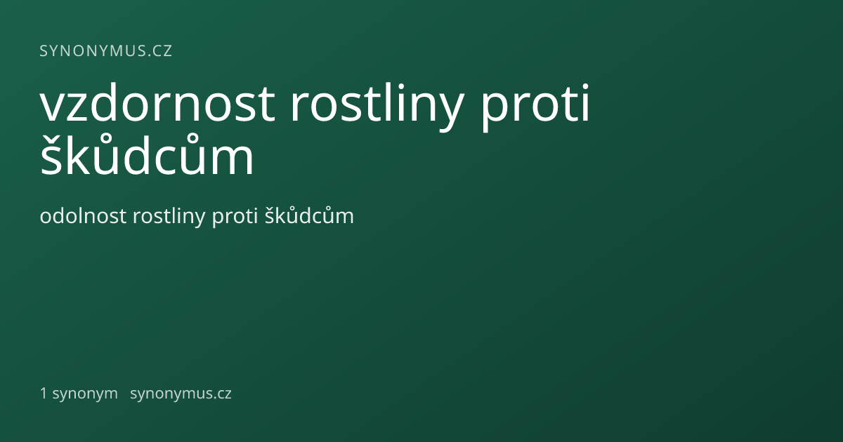 Náhled odkazu: vzdornost rostliny proti škůdcům