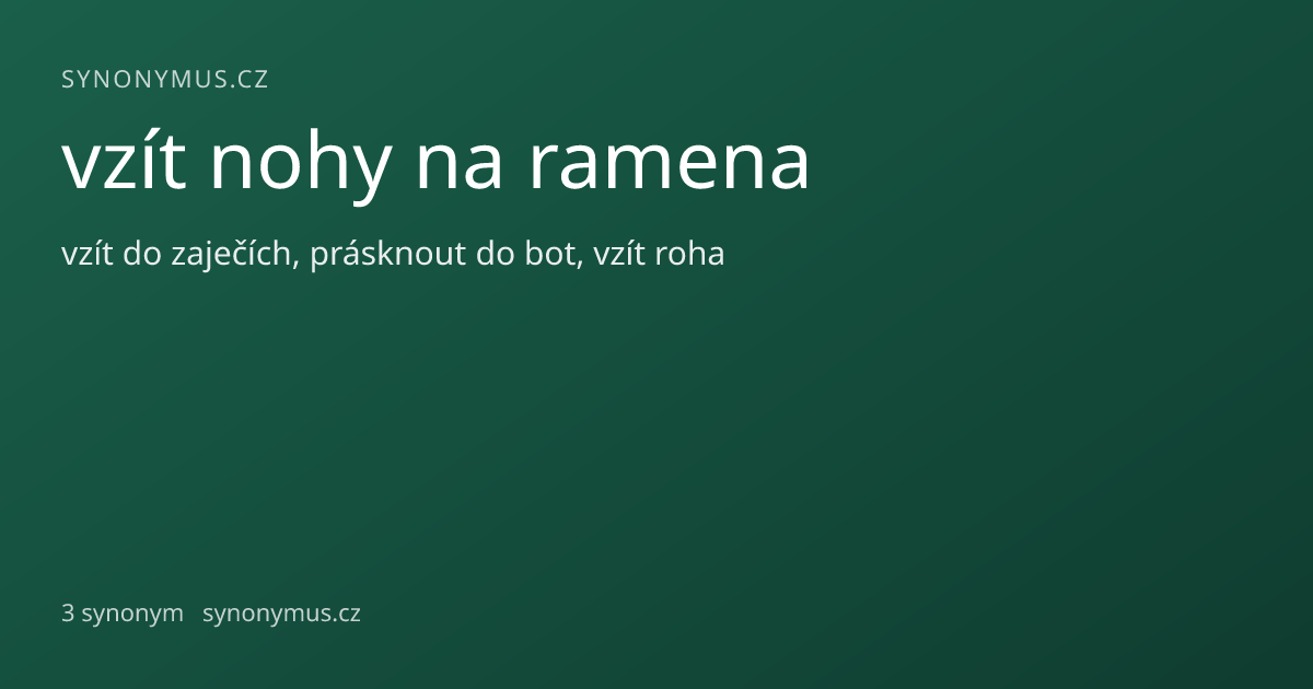 Náhled odkazu: vzít nohy na ramena