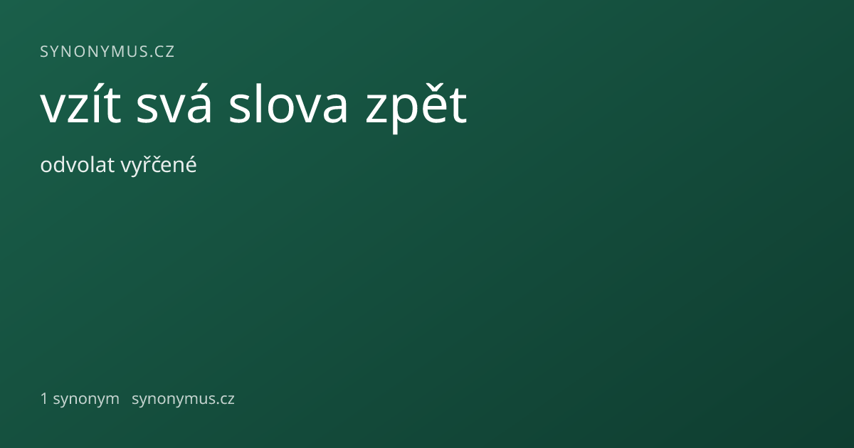 Náhled odkazu: vzít svá slova zpět