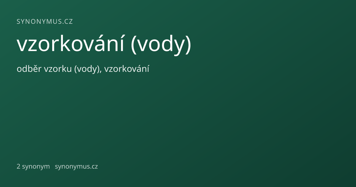 Náhled odkazu: vzorkování (vody)