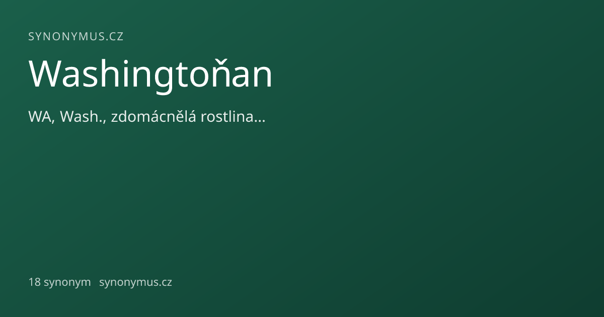 Náhled odkazu: Washingtoňan
