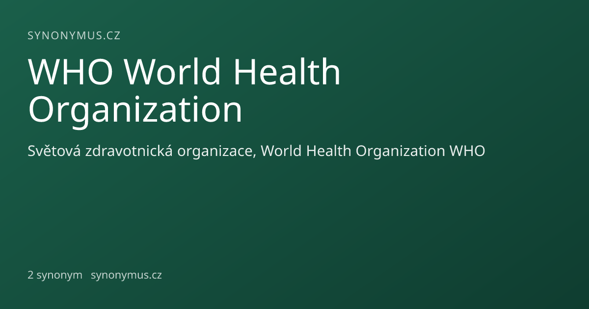 Náhled odkazu: WHO World Health Organization