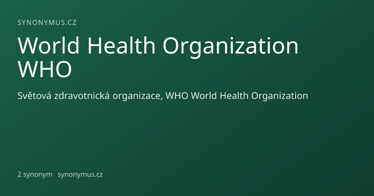 Náhled odkazu: World Health Organization WHO