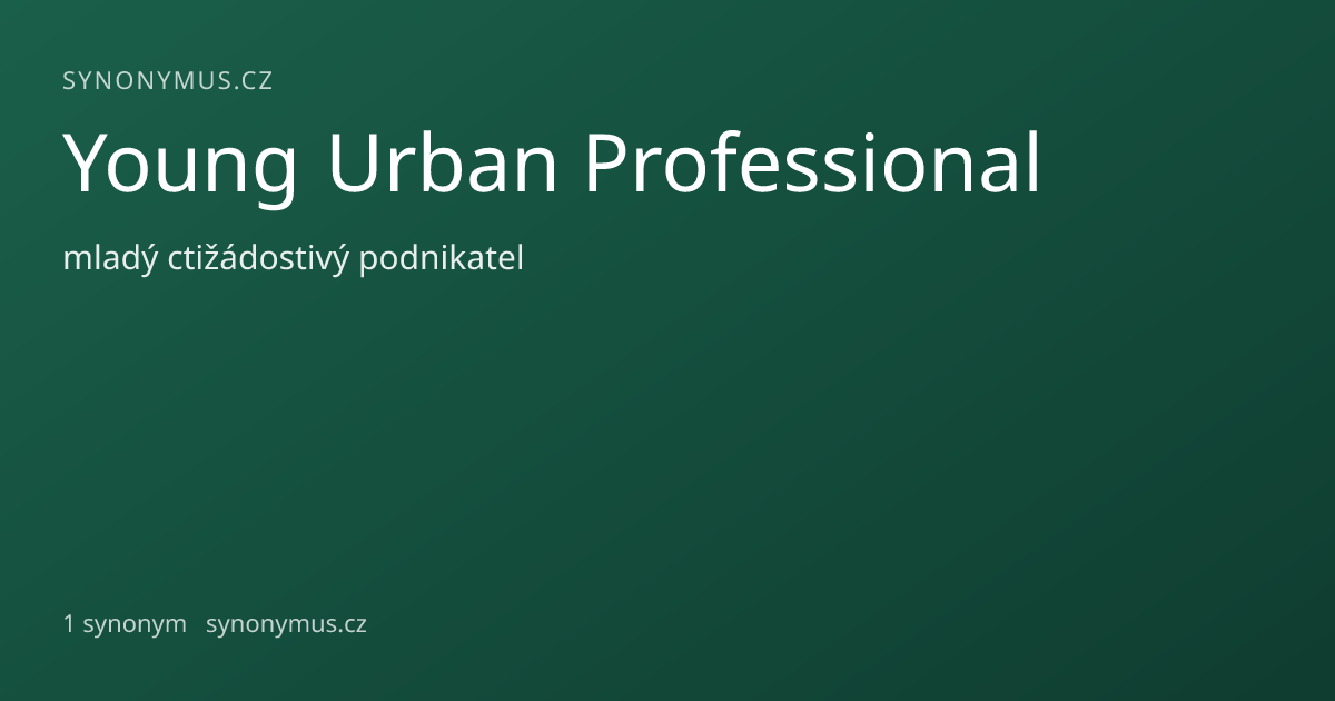 Náhled odkazu: Young Urban Professional