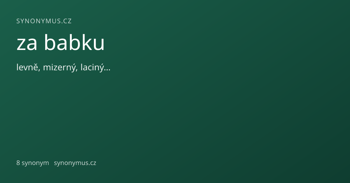 Náhled odkazu: za babku
