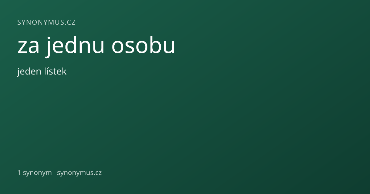 Náhled odkazu: za jednu osobu