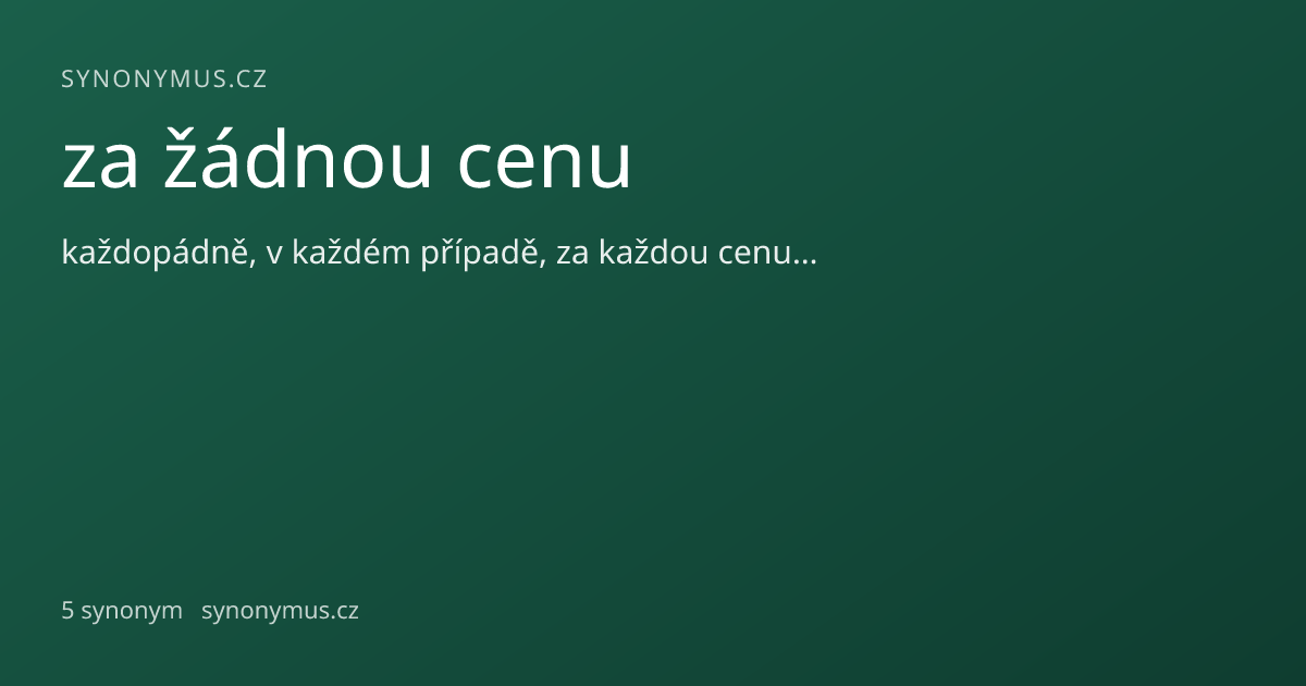 Náhled odkazu: za žádnou cenu
