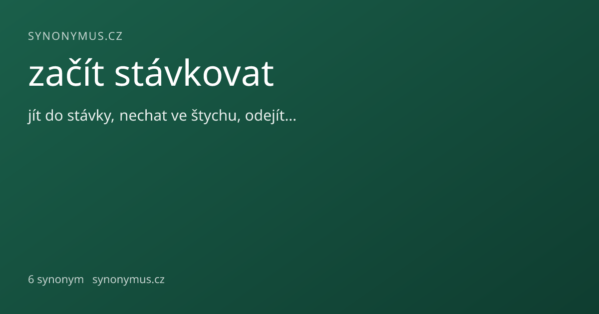Náhled odkazu: začít stávkovat