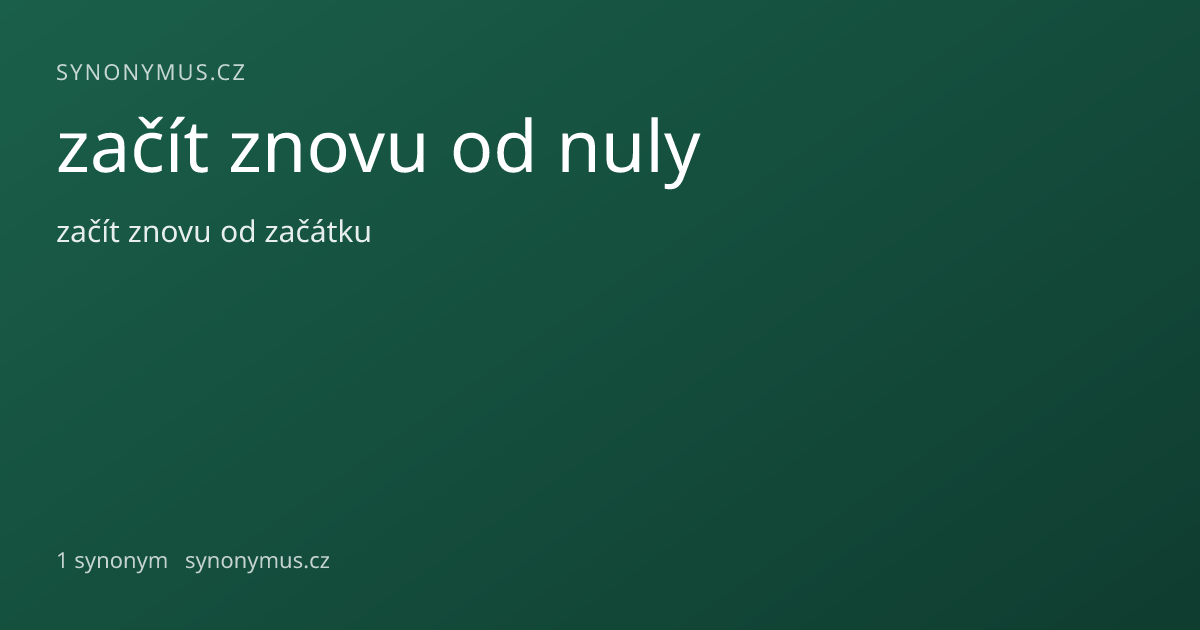 Náhled odkazu: začít znovu od nuly