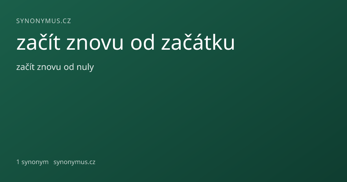 Náhled odkazu: začít znovu od začátku