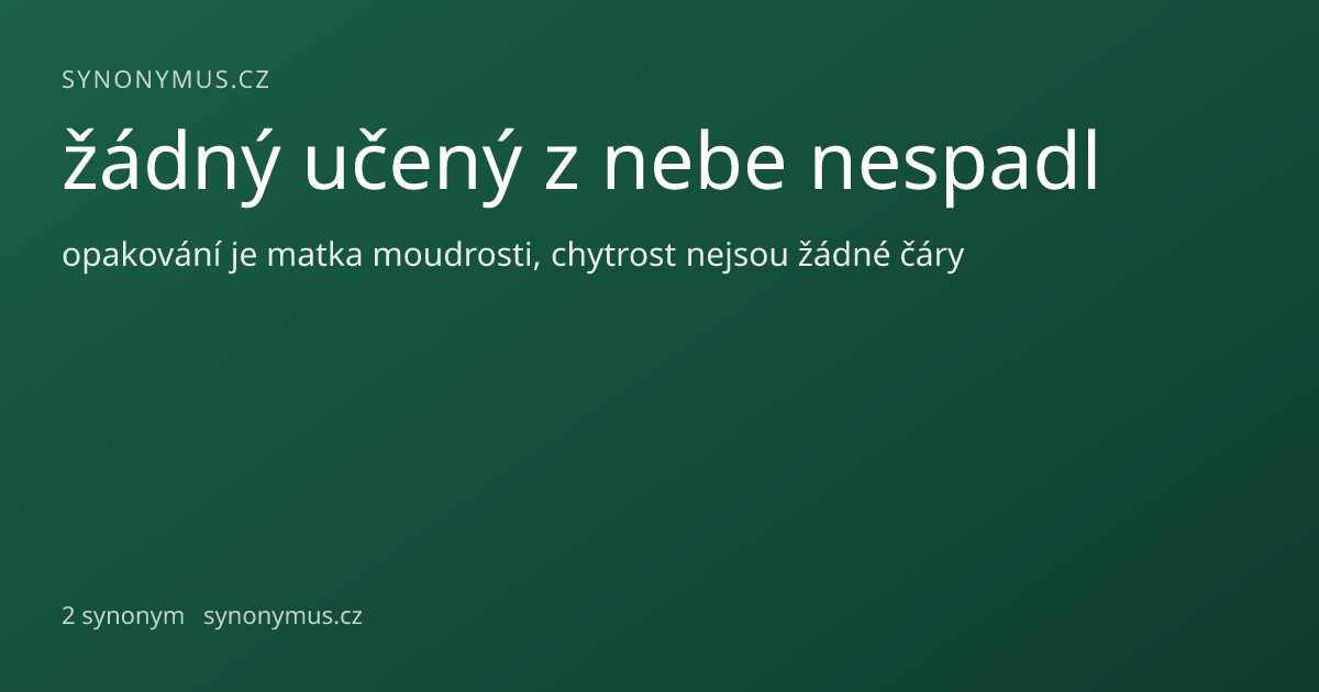 Náhled odkazu: žádný učený z nebe nespadl