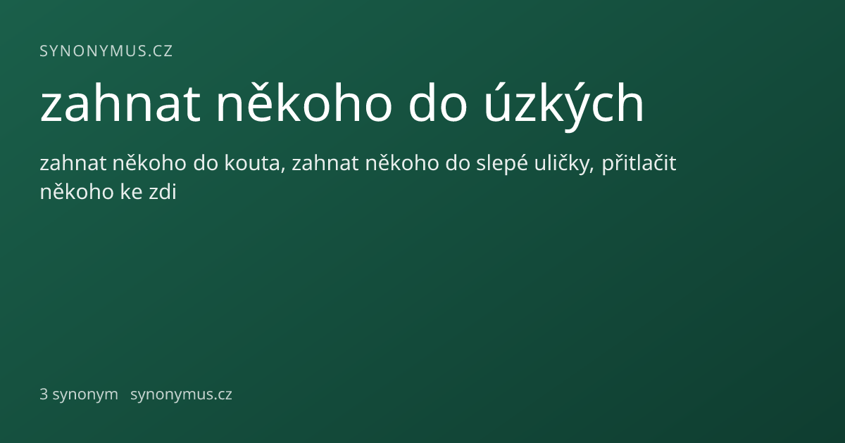 Náhled odkazu: zahnat někoho do úzkých