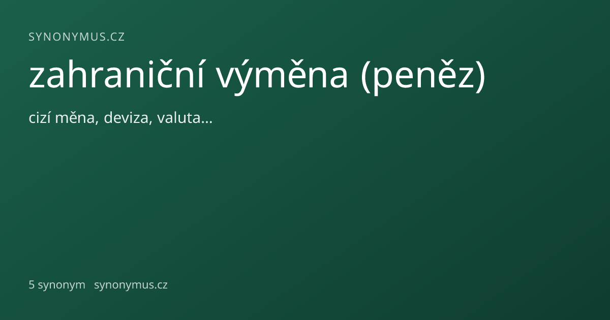 Náhled odkazu: zahraniční výměna (peněz)