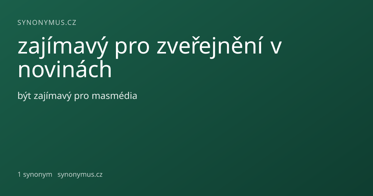 Náhled odkazu: zajímavý pro zveřejnění v novinách