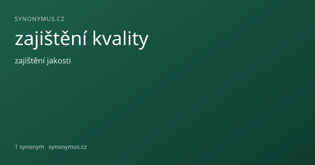 Náhled odkazu: zajištění kvality