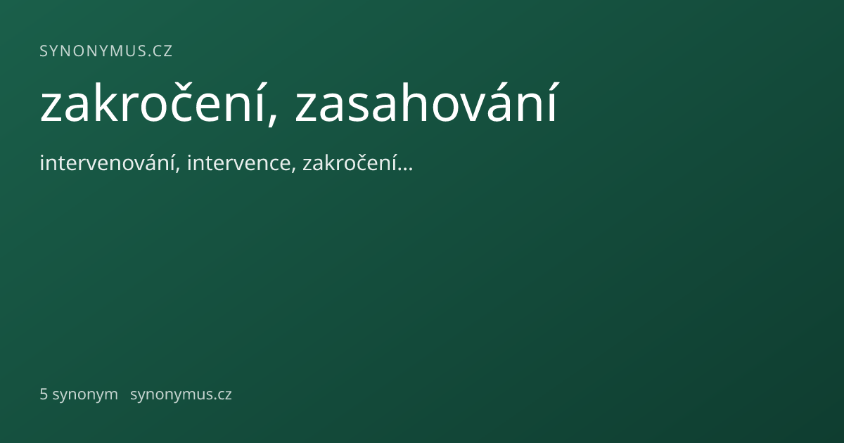 Náhled odkazu: zakročení, zasahování