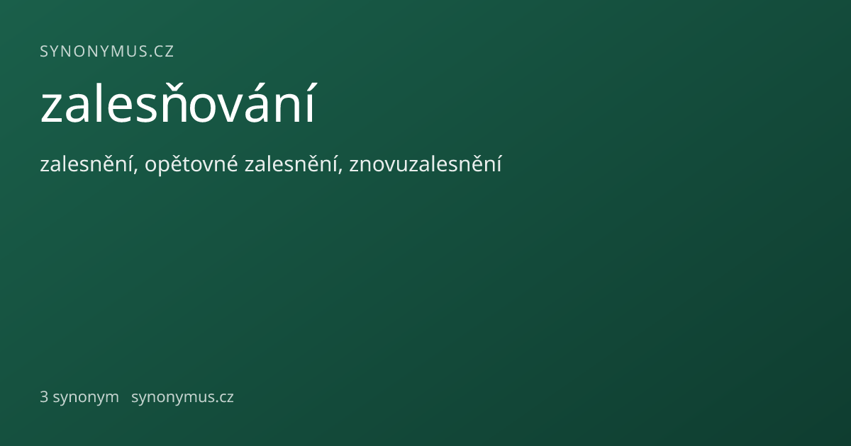 Náhled odkazu: zalesňování