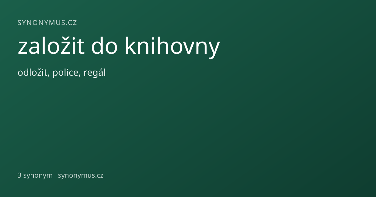 Náhled odkazu: založit do knihovny