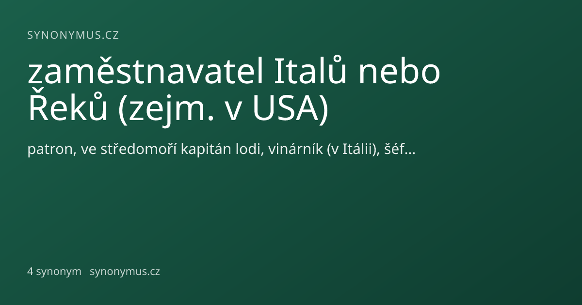 Náhled odkazu: zaměstnavatel Italů nebo Řeků (zejm. v USA)