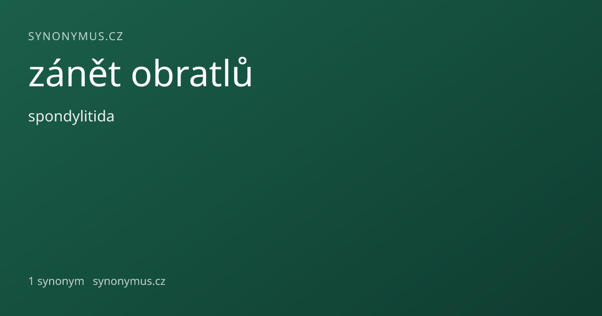 Náhled odkazu: zánět obratlů
