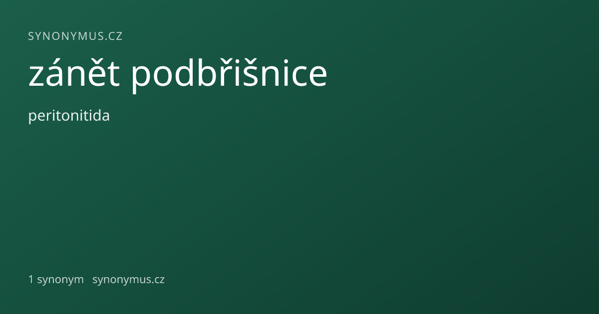 Náhled odkazu: zánět podbřišnice