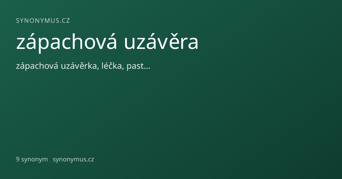 Náhled odkazu: zápachová uzávěra