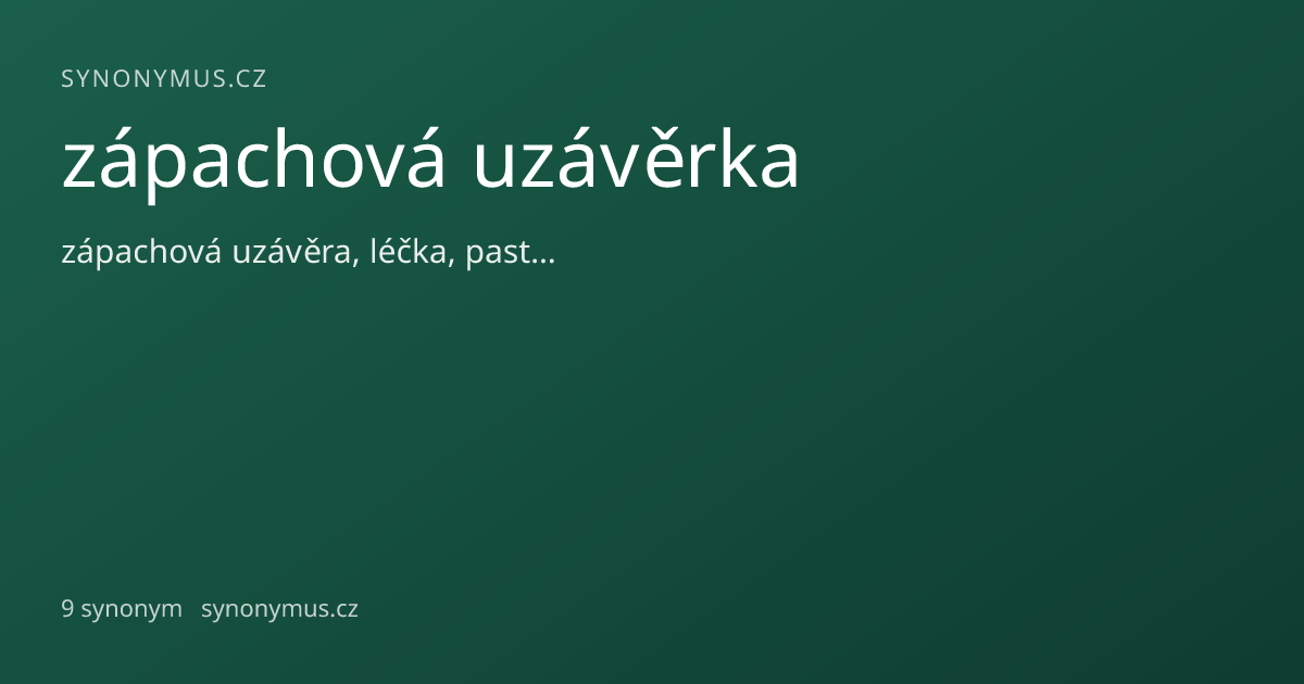 Náhled odkazu: zápachová uzávěrka