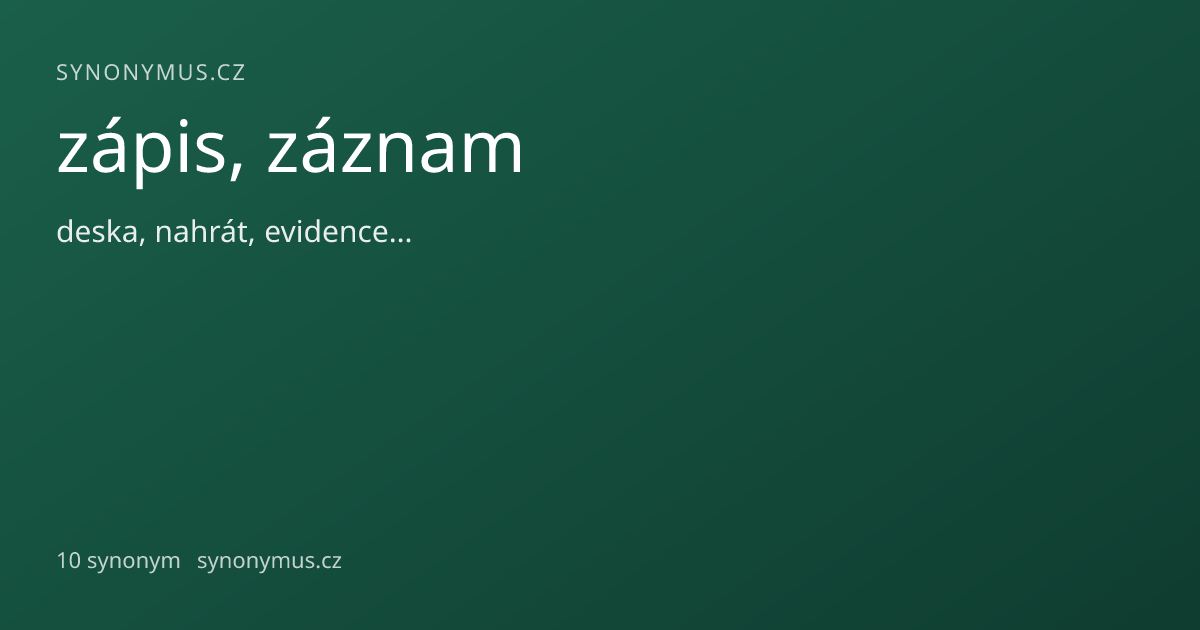 Náhled odkazu: zápis, záznam