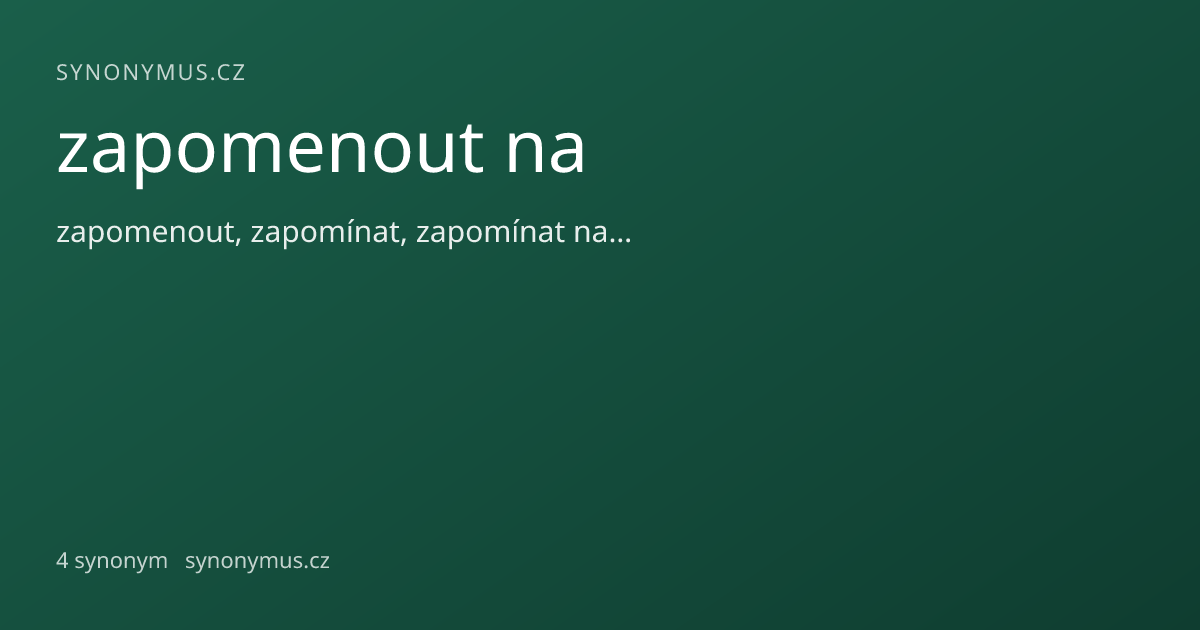Náhled odkazu: zapomenout na