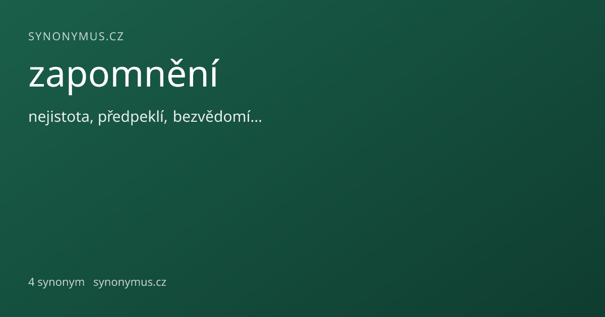 Náhled odkazu: zapomnění