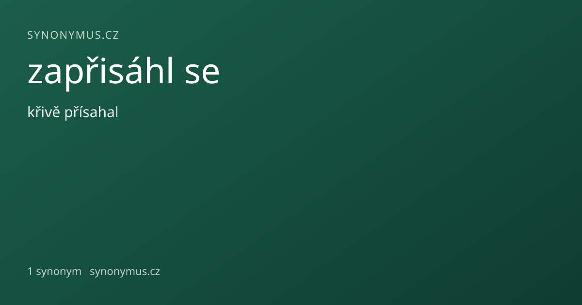 Náhled odkazu: zapřisáhl se