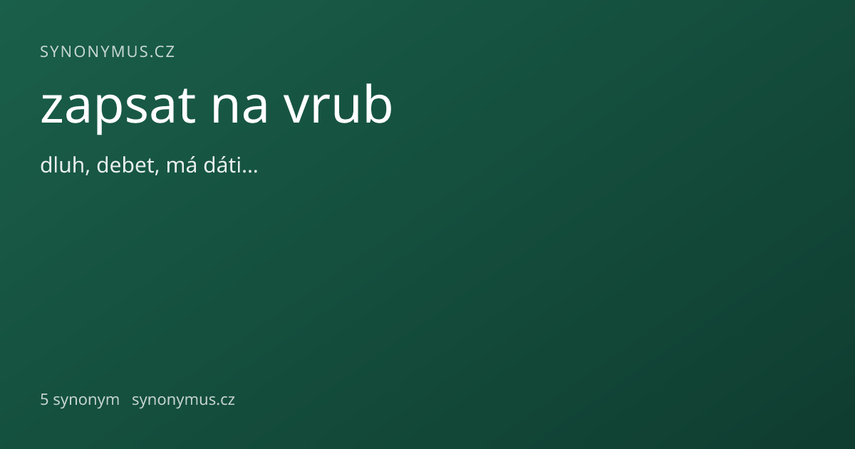 Náhled odkazu: zapsat na vrub