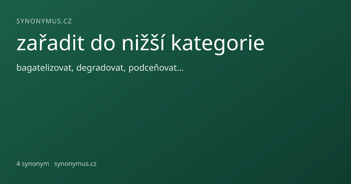 Náhled odkazu: zařadit do nižší kategorie