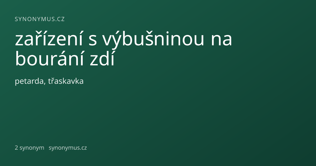 Náhled odkazu: zařízení s výbušninou na bourání zdí