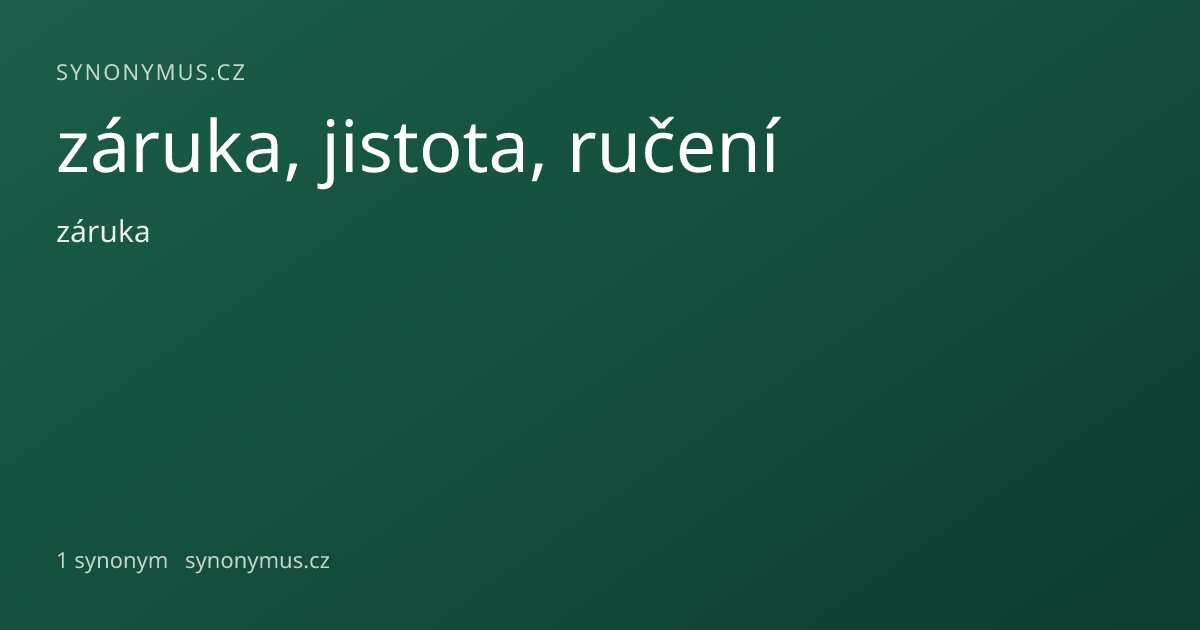 Náhled odkazu: záruka, jistota, ručení