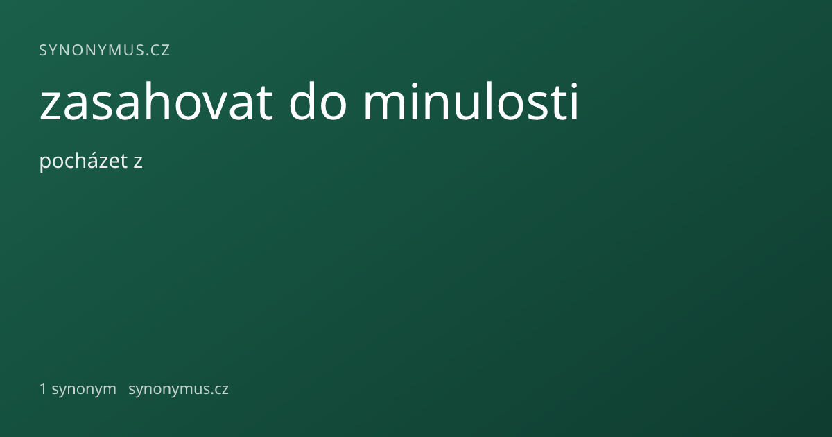 Náhled odkazu: zasahovat do minulosti