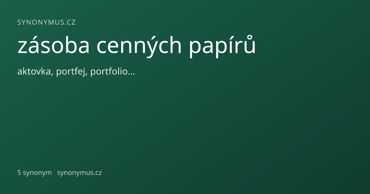 Náhled odkazu: zásoba cenných papírů