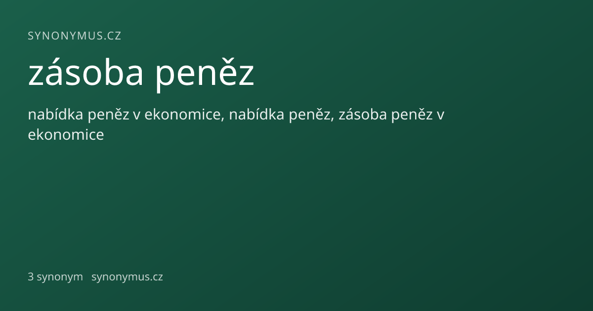 Náhled odkazu: zásoba peněz